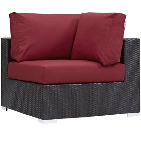 EAST END IMPORTS Convene Outdoor Patio Corner- Espresso Red EEI-1840-EXP-RED